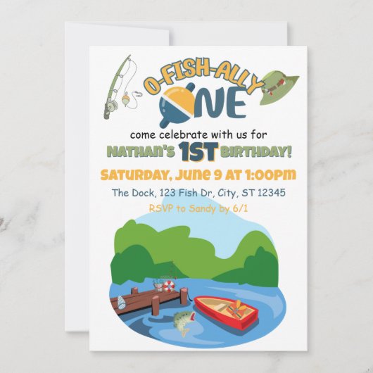 O-FISH-ALLY-ONE birthday party 招待状 (正面)