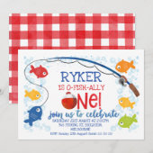 O-fish-ally one bobber birthday招待状 招待状 (正面/裏面)