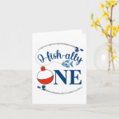 O-fish-ally One Fishing Boy First Birthday Ofishal カード (黄色い花)