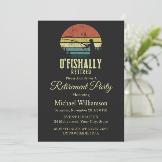 O-fish-ally Retired fishing retirement party 招待状 (スタンド正面)