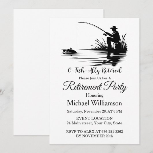 O-Fish-Ally Retired Fishing Retirement Party 招待状 (正面/裏面)