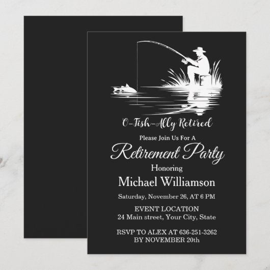 O-Fish-Ally Retired Fishing Retirement Party 招待状 (正面/裏面)