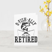 O-fish-ally Retired Funny Fishing Fisherman Retire カード (黄色い花)