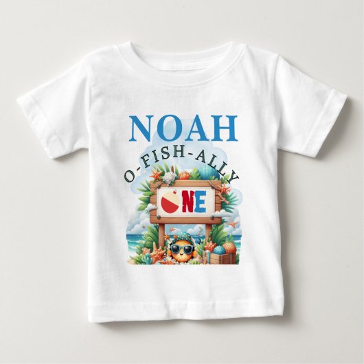 O-Fish-Ally The Big One 釣り 誕生日 ベビーTシャツ (正面)