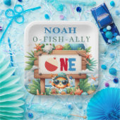 O-Fish-Ally The Big One Fishing Birthday ペーパープレート (パーティー)