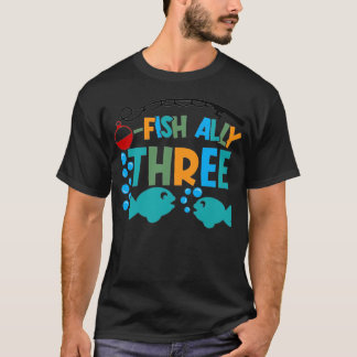 O-Fish-Ally+Three 3歳の誕生日お祝い飾り Tシャツ