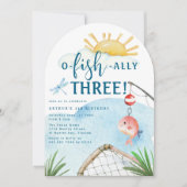 O Fish Ally Three! | 3歳の誕生日パーティー 招待状 (正面)