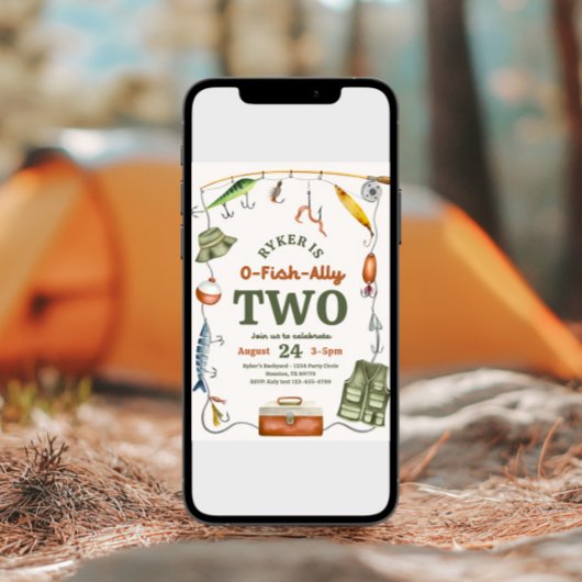 O-Fish-Ally Two Birthday Invitation 招待状