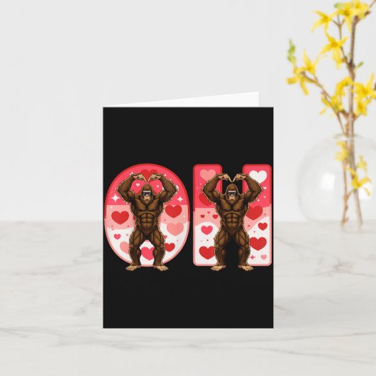 O-h Couples Matching Funny Bigfoot In Midwestern V カード (黄色い花)