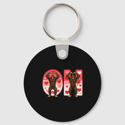 O-h Couples Matching Funny Bigfoot In Midwestern V キーホルダー (正面)