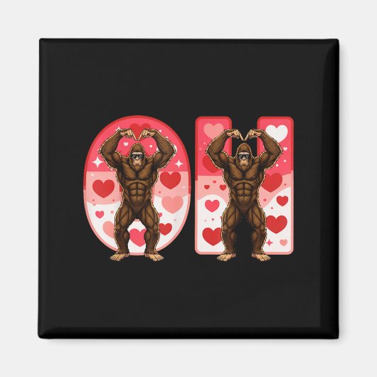 O-h Couples Matching Funny Bigfoot In Midwestern V マグネット (正面)