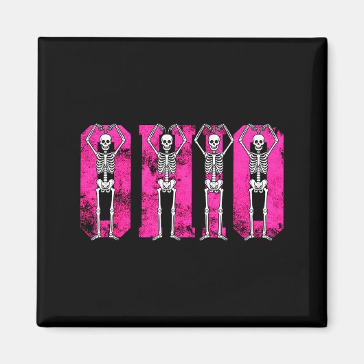 O-h-i-o Funny Skeleton Ohio In Midwestern Valentin マグネット (正面)