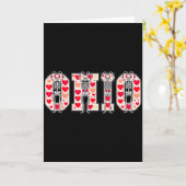 O-h-i-o Funny Skeletons Ohio In Midwestern Valenti カード (黄色い花)