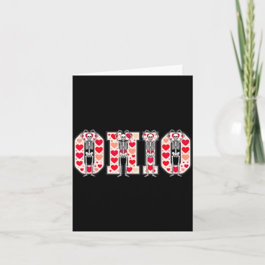 O-h-i-o Funny Skeletons Ohio In Midwestern Valenti カード (正面)