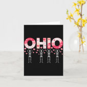 O-h-i-o Funny Skeletons Ohio In Midwestern Valenti カード (黄色い花)