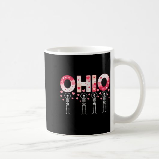 O-h-i-o Funny Skeletons Ohio In Midwestern Valenti コーヒーマグカップ (右)