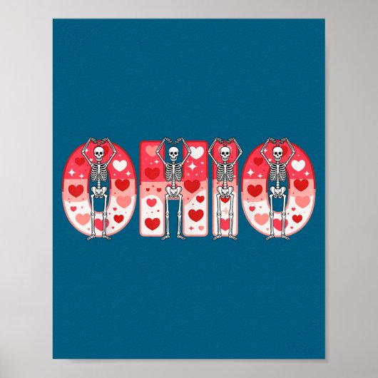 O-h-i-o Funny Skeletons Ohio In Midwestern Valenti ポスター (正面)