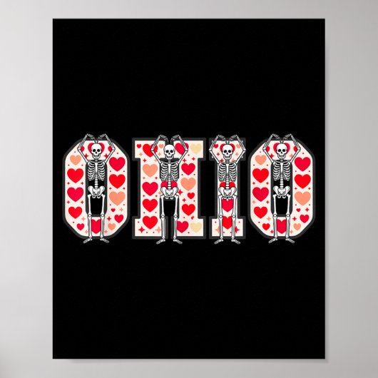 O-h-i-o Funny Skeletons Ohio In Midwestern Valenti ポスター (正面)