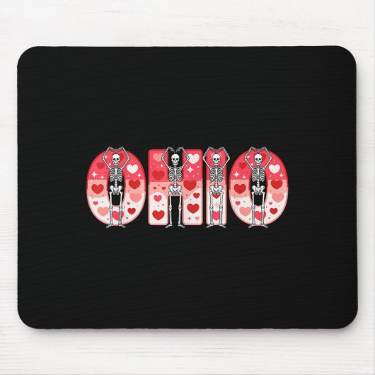 O-h-i-o Funny Skeletons Ohio In Midwestern Valenti マウスパッド (正面)