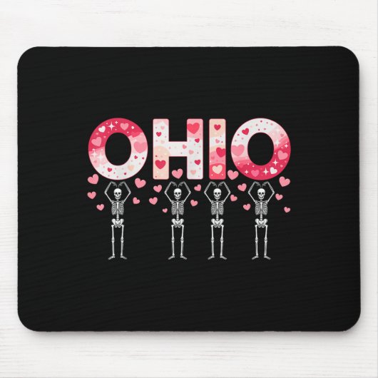 O-h-i-o Funny Skeletons Ohio In Midwestern Valenti マウスパッド (正面)