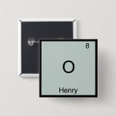 O - Henry おもしろ化学元素記号Tシャツ 缶バッジ (正面&裏面)