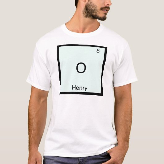 O - Henry 風 楽しい化学元素シンボルTシャツ Tシャツ (正面)