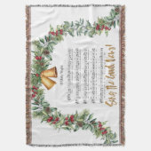 O HOLY NIGHTクリスチャン出生クリスマスハイマン スローブランケット (正面縦)