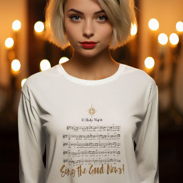 O HOLY NIGHTクリスチャン賛美歌の女性のクリスマス Tシャツ