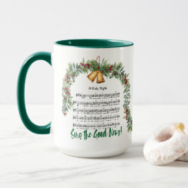 O HOLY NIGHTクリスマスハイマン&聖なる書物、 経典グリーン15oz マグカップ