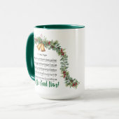 O HOLY NIGHTクリスマスハイマン&聖なる書物、 経典グリーン15oz マグカップ (正面左)