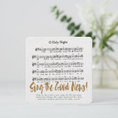 O HOLY NIGHTミニマリスト宗教クリスマス賛美歌 シーズンカード (スタンド正面)