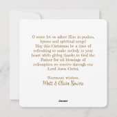 O HOLY NIGHTミニマリスト宗教クリスマス賛美歌 シーズンカード (裏面)