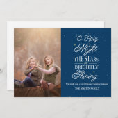 O Holy Night Blueクリスマスフォトカード シーズンカード (正面/裏面)