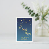 O Holy Night Elegant Christmas Prayer Card プレイスカード (スタンド正面)