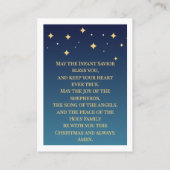 O Holy Night Elegant Christmas Prayer Card プレイスカード (裏面)