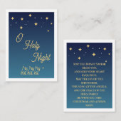 O Holy Night Elegant Christmas Prayer Card プレイスカード (正面/裏面)