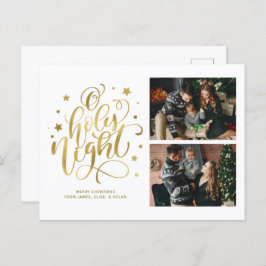 O Holy Night Hand Letteredカスタム写真 シーズンポストカード
