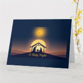 O Holy Night Nativity Christmas カード (黄色い花)