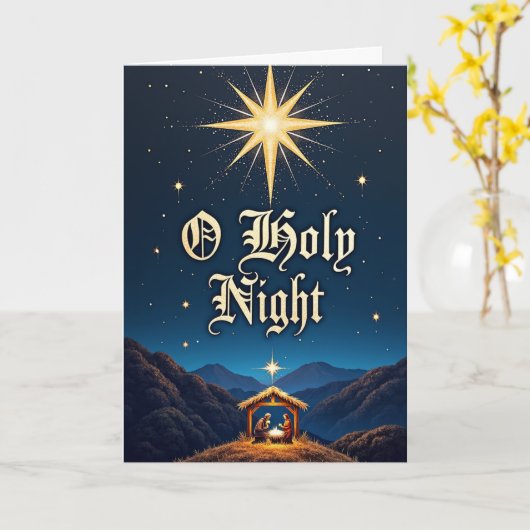 O Holy Night – Star Over Bethlehem カード (黄色い花)