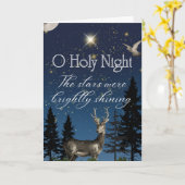 O Holy Night Starry Sky with Deer and Dove Card カード (黄色い花)