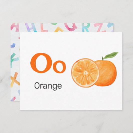 O is for Orange - Alphabet Flash Card ポストカード (正面/裏面)