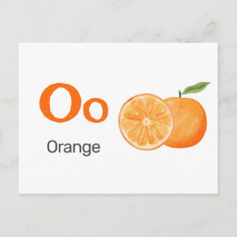 O is for Orange - Alphabet Flash Card ポストカード