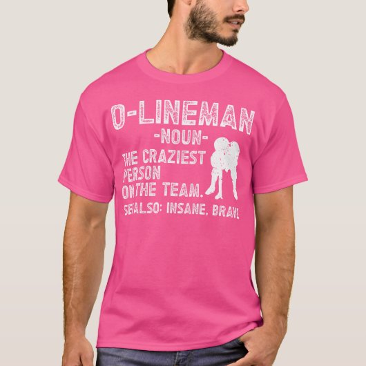 O-Lineman定義サッカー攻勢ラインフットブ Tシャツ (正面)