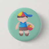 O Menino de Boné e a Bola 缶バッジ (正面)