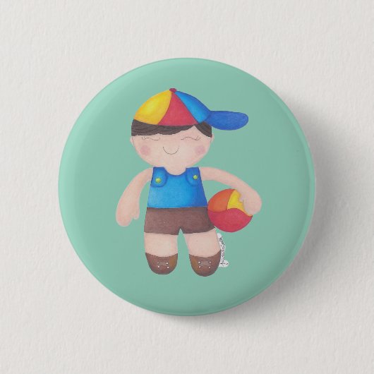 O Menino de Boné e a Bola 缶バッジ (正面)