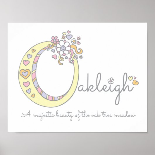 O monogram art Oakleigh girls name meaning poster ポスター (正面)