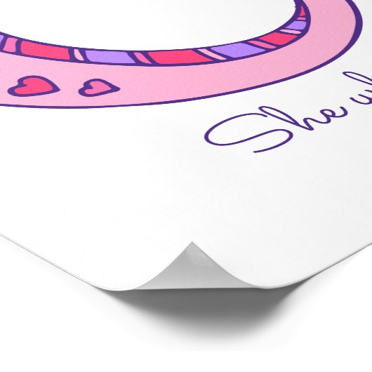 O monogram art Ophelia girls name meaning poster ポスター (角)