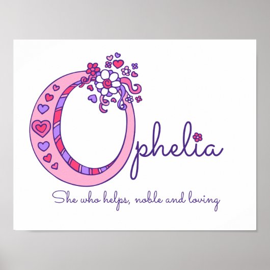 O monogram art Ophelia girls name meaning poster ポスター (正面)