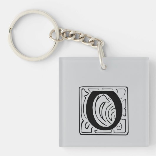 O Monogramm schwarz キーホルダー (正面)