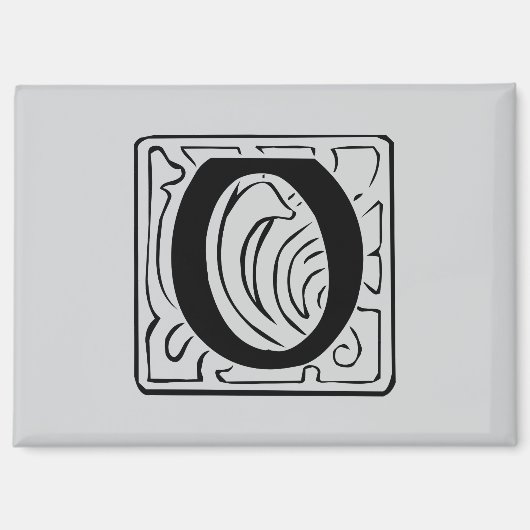 O Monogramm schwarz マグネット (正面)